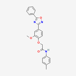 molecular formula C24H21N3O4 B7714217 2-(2-methoxy-4-(5-phenyl-1,2,4-oxadiazol-3-yl)phenoxy)-N-(p-tolyl)acetamide 