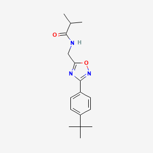 molecular formula C17H23N3O2 B7714224 N-((3-(4-(tert-butyl)phenyl)-1,2,4-oxadiazol-5-yl)methyl)isobutyramide 