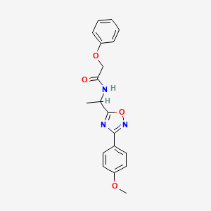 molecular formula C19H19N3O4 B7714227 N-(1-(3-(4-methoxyphenyl)-1,2,4-oxadiazol-5-yl)ethyl)-2-phenoxyacetamide 