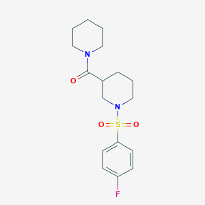 molecular formula C17H23FN2O3S B7714247 (1-((4-fluorophenyl)sulfonyl)piperidin-3-yl)(piperidin-1-yl)methanone 