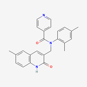 molecular formula C25H23N3O2 B7714261 N-(2,4-dimethylphenyl)-N-((2-hydroxy-6-methylquinolin-3-yl)methyl)isonicotinamide 