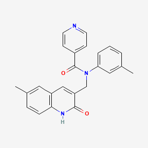 molecular formula C24H21N3O2 B7714283 N-((2-hydroxy-6-methylquinolin-3-yl)methyl)-N-(m-tolyl)isonicotinamide 