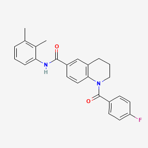 molecular formula C25H23FN2O2 B7714295 N-(2,3-dimethylphenyl)-1-(4-fluorobenzoyl)-1,2,3,4-tetrahydroquinoline-6-carboxamide 