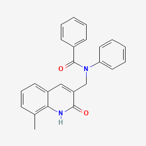 molecular formula C24H20N2O2 B7714299 N-((2-hydroxy-8-methylquinolin-3-yl)methyl)-N-phenylbenzamide 