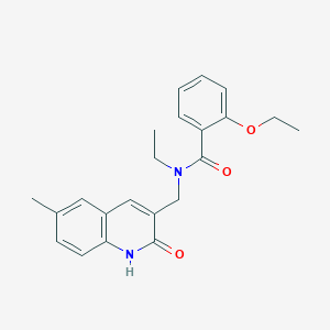 molecular formula C22H24N2O3 B7714304 2-ethoxy-N-ethyl-N-((2-hydroxy-6-methylquinolin-3-yl)methyl)benzamide 