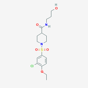 molecular formula C17H25ClN2O5S B7714311 1-(3-chloro-4-methoxybenzenesulfonyl)-N-[2-(methylsulfanyl)phenyl]piperidine-4-carboxamide 