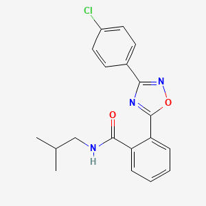 molecular formula C19H18ClN3O2 B7714340 2-(3-(4-chlorophenyl)-1,2,4-oxadiazol-5-yl)-N-isobutylbenzamide 