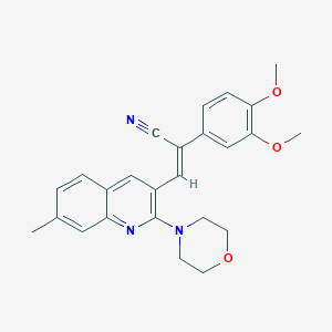 molecular formula C25H25N3O3 B7714390 (Z)-2-(3,4-dimethoxyphenyl)-3-(7-methyl-2-morpholinoquinolin-3-yl)acrylonitrile 