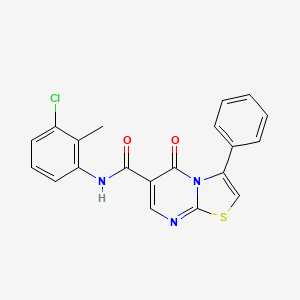 molecular formula C20H14ClN3O2S B7714402 N-(4-ethoxyphenyl)-5-oxo-3-phenyl-5H-[1,3]thiazolo[3,2-a]pyrimidine-6-carboxamide 