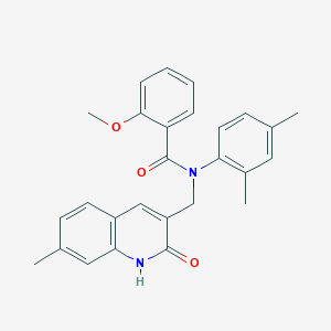 molecular formula C27H26N2O3 B7714416 N-(2,4-dimethylphenyl)-N-((2-hydroxy-7-methylquinolin-3-yl)methyl)-2-methoxybenzamide 
