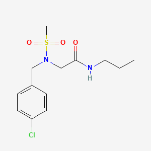 molecular formula C13H19ClN2O3S B7714423 2-(N-(4-chlorobenzyl)methylsulfonamido)-N-propylacetamide 