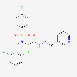 molecular formula C21H17Cl3N4O3S B7714452 (E)-4-chloro-N-(2,6-dichlorobenzyl)-N-(2-oxo-2-(2-(pyridin-3-ylmethylene)hydrazinyl)ethyl)benzenesulfonamide 