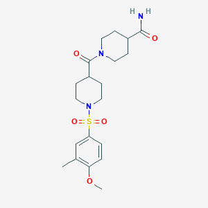molecular formula C20H29N3O5S B7714454 N-[2-(3,4-dimethoxyphenyl)ethyl]-1-(4-methoxy-3-methylbenzenesulfonyl)piperidine-4-carboxamide 