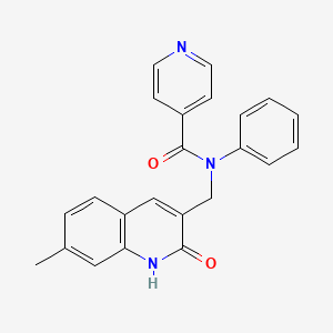 molecular formula C23H19N3O2 B7714464 N-((2-hydroxy-7-methylquinolin-3-yl)methyl)-N-phenylisonicotinamide 