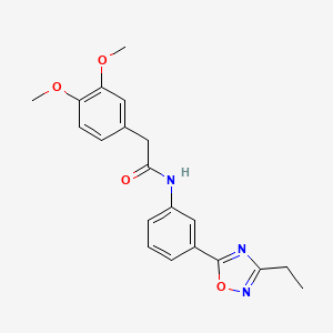 molecular formula C20H21N3O4 B7714492 2-(3,4-dimethoxyphenyl)-N-(3-(3-ethyl-1,2,4-oxadiazol-5-yl)phenyl)acetamide 