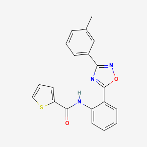 molecular formula C20H15N3O2S B7714506 N-(2-(3-(m-tolyl)-1,2,4-oxadiazol-5-yl)phenyl)thiophene-2-carboxamide 