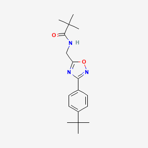 molecular formula C18H25N3O2 B7714509 N-((3-(4-(tert-butyl)phenyl)-1,2,4-oxadiazol-5-yl)methyl)pivalamide 