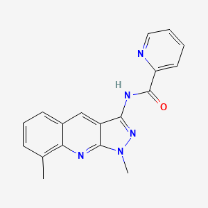 molecular formula C18H15N5O B7714515 N-(1,8-dimethyl-1H-pyrazolo[3,4-b]quinolin-3-yl)picolinamide 