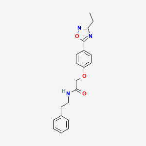 molecular formula C20H21N3O3 B7714540 2-(4-(3-ethyl-1,2,4-oxadiazol-5-yl)phenoxy)-N-phenethylacetamide 