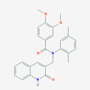 molecular formula C27H26N2O4 B7714562 N-(2,5-dimethylphenyl)-N-((2-hydroxyquinolin-3-yl)methyl)-3,4-dimethoxybenzamide 