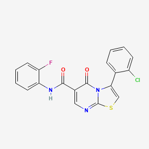 molecular formula C19H11ClFN3O2S B7714567 3-(2-chlorophenyl)-5-oxo-N-(2-phenylethyl)-5H-[1,3]thiazolo[3,2-a]pyrimidine-6-carboxamide 