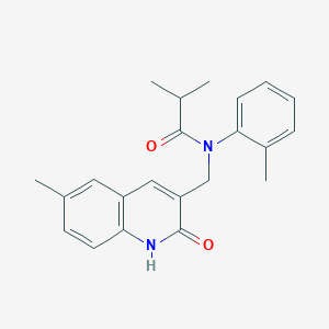 molecular formula C22H24N2O2 B7714586 N-((2-hydroxy-6-methylquinolin-3-yl)methyl)-N-(o-tolyl)isobutyramide 
