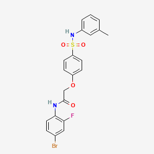 molecular formula C21H18BrFN2O4S B7714600 ethyl 4-(2-{4-[(3-methylphenyl)sulfamoyl]phenoxy}acetyl)piperazine-1-carboxylate 