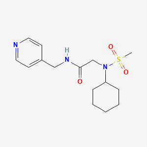 molecular formula C15H23N3O3S B7714617 2-(N-cyclohexylmethylsulfonamido)-N-(pyridin-4-ylmethyl)acetamide 