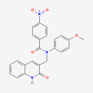 molecular formula C24H19N3O5 B7714644 N-((2-hydroxyquinolin-3-yl)methyl)-N-(4-methoxyphenyl)-4-nitrobenzamide 