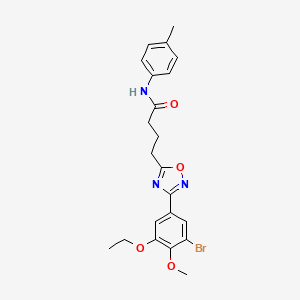 molecular formula C22H24BrN3O4 B7714647 4-(3-(3-bromo-5-ethoxy-4-methoxyphenyl)-1,2,4-oxadiazol-5-yl)-N-(p-tolyl)butanamide 