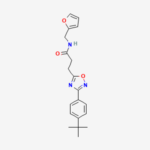 molecular formula C20H23N3O3 B7714649 3-(3-(4-(tert-butyl)phenyl)-1,2,4-oxadiazol-5-yl)-N-(furan-2-ylmethyl)propanamide 