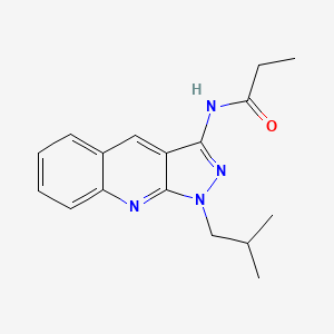 molecular formula C17H20N4O B7714655 N-(1-isobutyl-1H-pyrazolo[3,4-b]quinolin-3-yl)propionamide 