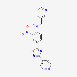2-nitro-N-(pyridin-3-ylmethyl)-4-(3-(pyridin-4-yl)-1,2,4-oxadiazol-5-yl)aniline
