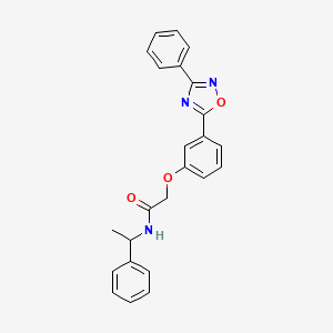 2-(3-(3-phenyl-1,2,4-oxadiazol-5-yl)phenoxy)-N-(1-phenylethyl)acetamide