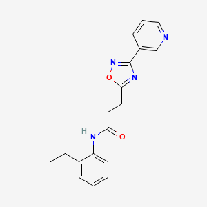molecular formula C18H18N4O2 B7714690 N-(2-ethylphenyl)-3-(3-(pyridin-3-yl)-1,2,4-oxadiazol-5-yl)propanamide 
