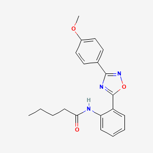 molecular formula C20H21N3O3 B7714728 N-(2-(3-(4-methoxyphenyl)-1,2,4-oxadiazol-5-yl)phenyl)pentanamide 