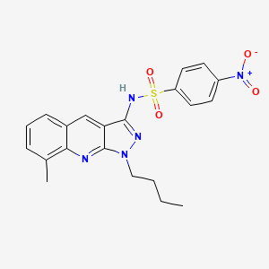molecular formula C21H21N5O4S B7714745 N-(1-butyl-8-methyl-1H-pyrazolo[3,4-b]quinolin-3-yl)-4-nitrobenzenesulfonamide 