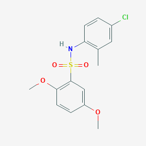 molecular formula C15H16ClNO4S B7714753 N-(4-chloro-2-methylphenyl)-2,5-dimethoxybenzenesulfonamide 