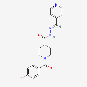 (E)-1-(4-fluorobenzoyl)-N'-(pyridin-4-ylmethylene)piperidine-4-carbohydrazide