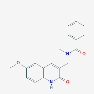 N-((2-hydroxy-6-methoxyquinolin-3-yl)methyl)-N,4-dimethylbenzamide