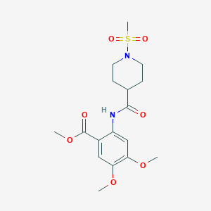 molecular formula C17H24N2O7S B7714782 methyl 4,5-dimethoxy-2-(1-(methylsulfonyl)piperidine-4-carboxamido)benzoate 
