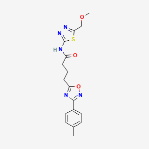 molecular formula C17H19N5O3S B7714787 N-(5-(methoxymethyl)-1,3,4-thiadiazol-2-yl)-4-(3-(p-tolyl)-1,2,4-oxadiazol-5-yl)butanamide 