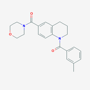 molecular formula C22H24N2O3 B7714797 N-methyl-1-(3-methylbenzoyl)-1,2,3,4-tetrahydroquinoline-6-carboxamide 