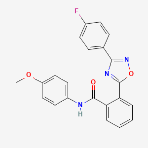 molecular formula C22H16FN3O3 B7714818 2-(3-(4-fluorophenyl)-1,2,4-oxadiazol-5-yl)-N-(4-methoxyphenyl)benzamide 