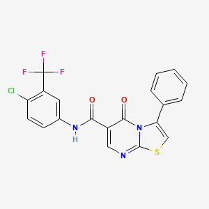 molecular formula C20H11ClF3N3O2S B7714826 N-[2-methyl-6-(propan-2-yl)phenyl]-5-oxo-3-phenyl-5H-[1,3]thiazolo[3,2-a]pyrimidine-6-carboxamide 