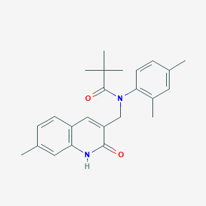 molecular formula C24H28N2O2 B7714834 N-(2,4-dimethylphenyl)-N-((2-hydroxy-7-methylquinolin-3-yl)methyl)pivalamide 