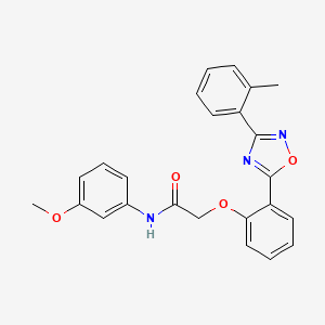 molecular formula C24H21N3O4 B7714848 N-(3-methoxyphenyl)-2-(2-(3-(o-tolyl)-1,2,4-oxadiazol-5-yl)phenoxy)acetamide 