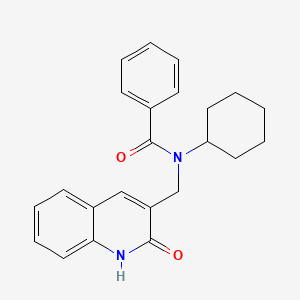 molecular formula C23H24N2O2 B7714857 N-cyclohexyl-N-((2-hydroxyquinolin-3-yl)methyl)benzamide 