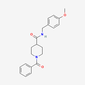 molecular formula C21H24N2O3 B7714875 1-苯甲酰基-N-(4-甲氧基苄基)哌啶-4-甲酰胺 