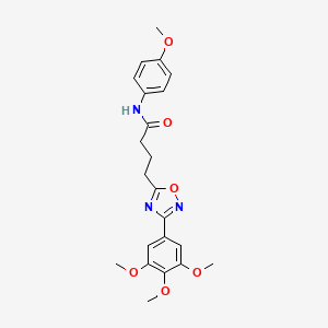 molecular formula C22H25N3O6 B7714890 N-(4-methoxyphenyl)-4-(3-(3,4,5-trimethoxyphenyl)-1,2,4-oxadiazol-5-yl)butanamide 